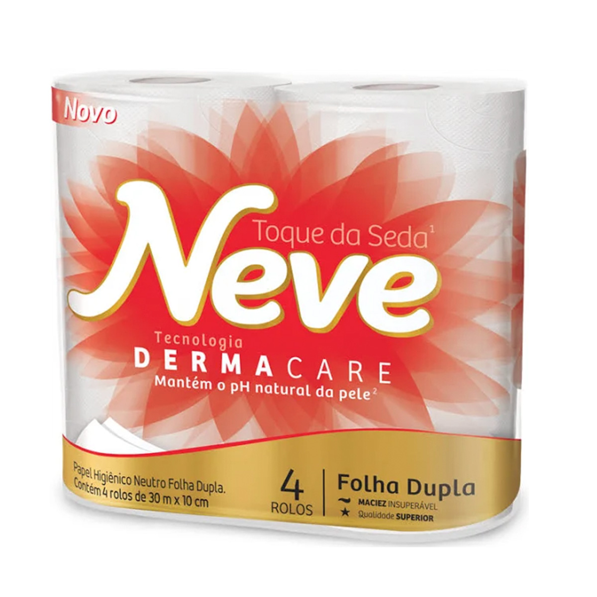 Papel Higiênico Folha Dupla 30 metros Pacote com 4 unidades | Neve