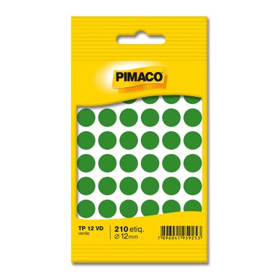 Etiqueta Adesiva Pimaco TP-12 Verde 12mm PCT 5fls