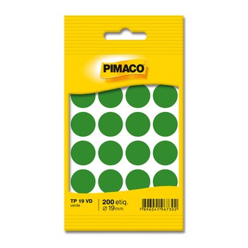 Etiqueta Adesiva Pimaco TP-19 Verde 19mm PCT 10fls