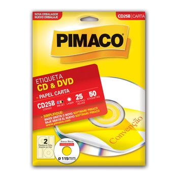 Etiquetas Adesivas para CDs e DVDs Branca com 50 Unidades Pimaco