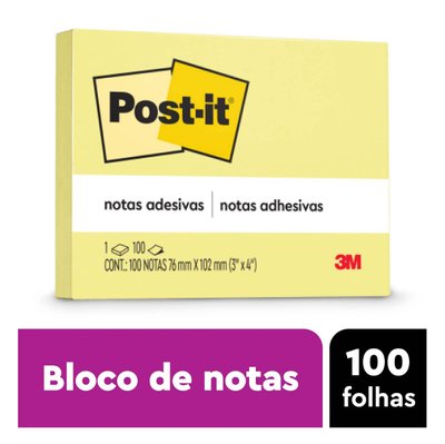 Post-it® 76x102mm 100 Folhas Amarelo 3M