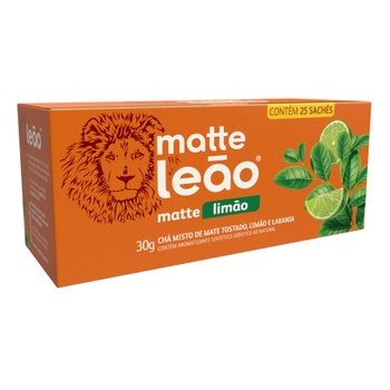 Chá Leão Matte com limão 25 saquinhos. Leão