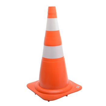 Cone de Sinalização NBR15071 Laranja e Branco 75cm