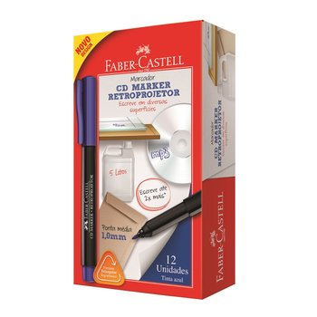 Caneta Retroprojetor Faber Castell Azul