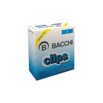 Clips Niquelado N3 CX 100UN Bacchi