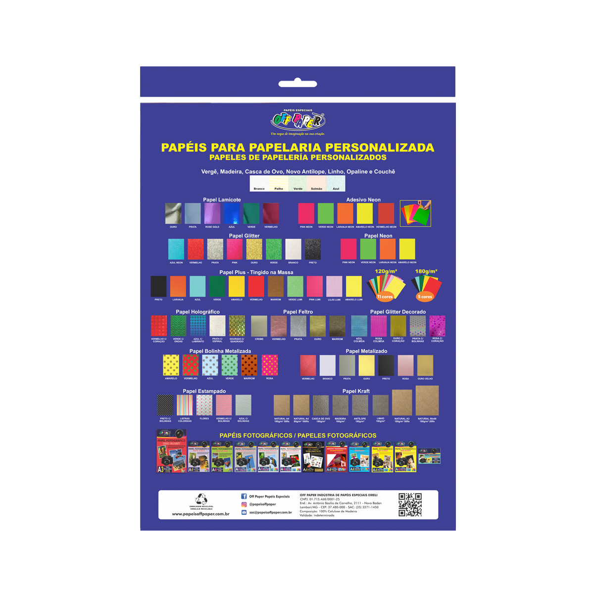 Papel Couchê A4 Branco 170 g 50 folhas | Off Paper