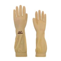 Luva Látex Ranhurada Punho Longo Natural M | Volk