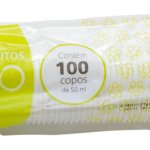 Copo Descartável 50ml Branco PS 100 unidades