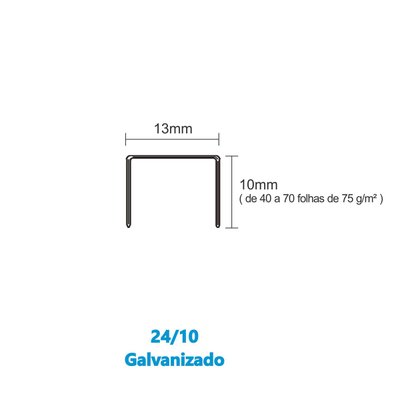 Grampos Galvanizados 24/10 Bacchi