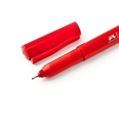 Caneta Hidrográfica Faber Castell 0,4mm Vermelha Fine Pen