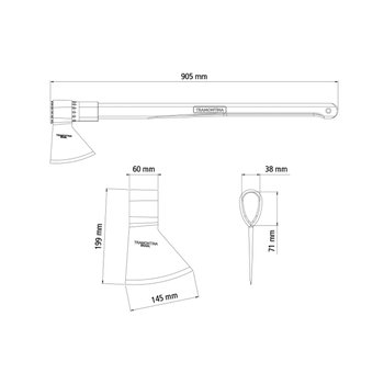 Machado soldado  3.5 c/Cabo 100cm