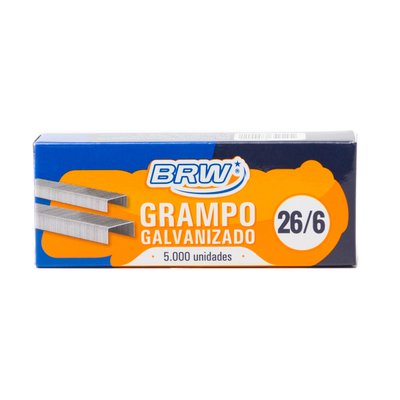 Grampos para Grampeador Galvanizado 26/6 5000 unidades | BRW