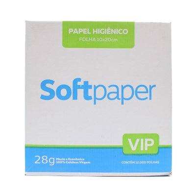 Papel Higiênico Interfolhado Folha Dupla 12000 folhas 28g | Softpaper Vip
