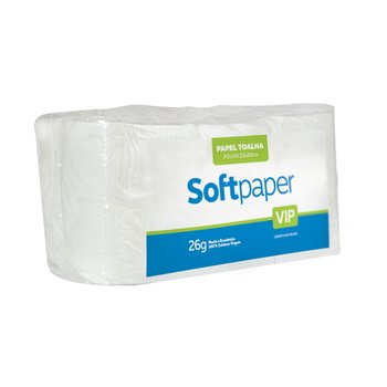 Papel Toalha Interfolhado Folha Simples 2400 folhas 26g | Softpaper Vip