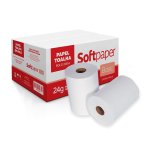 Papel Toalha Folha Simples 200 Metros 6 Bobinas 24g | Softpaper Basic