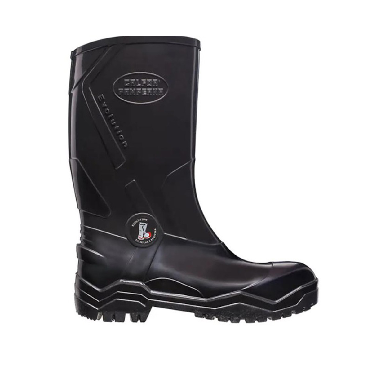 Bota de PVC Cano Medio 44 Preta Bico e Palmilha Aco Evolution Italbotas 