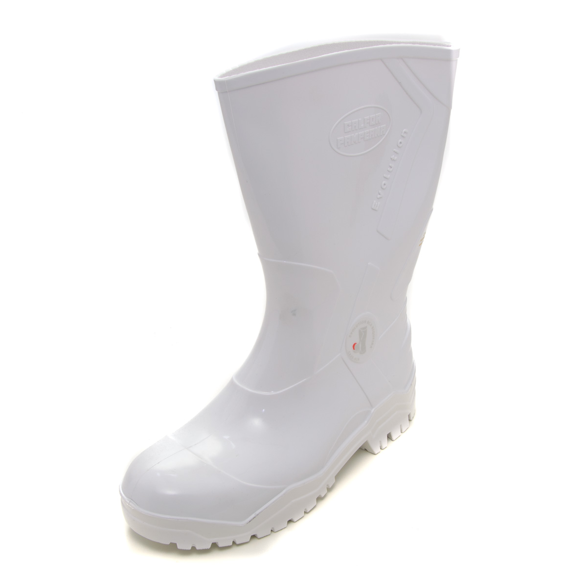 Bota de PVC Cano Médio 43 Branca Bico Aço Evolution Italbotas