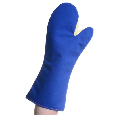 Luva de Segurança Alta Temperatura Mão de Gato Azul 45cm GoSafety