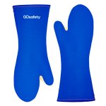 Luva de Segurança Alta Temperatura Mão de Gato Azul 45cm GoSafety