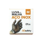 Luva de Segurança Malha de Aço Inox Fechamento Metal M Leal