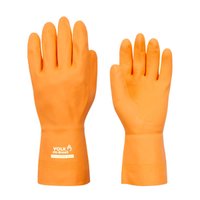 Luva de Segurança Látex Neoprene Reforçada Laranja M Volk