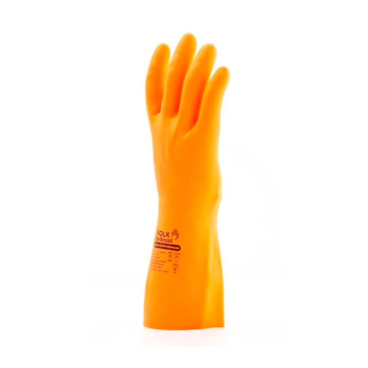 Luva de Segurança Látex Neoprene Reforçada Laranja M Volk