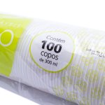 Copo Descartável 300ml Branco PS 100 unidades