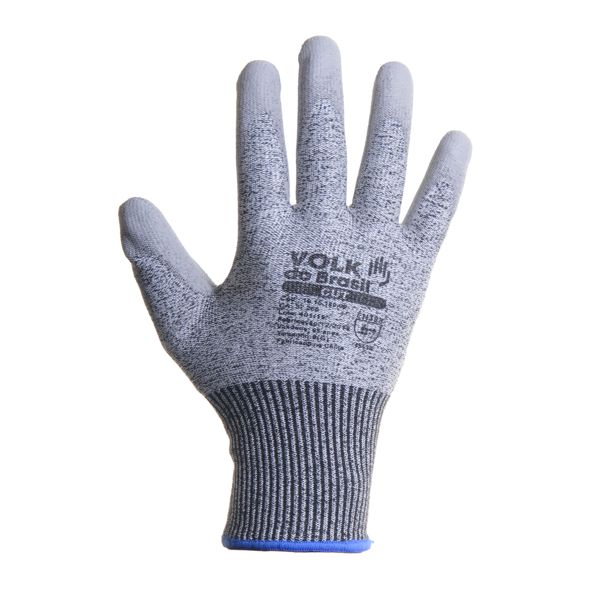 Luva de Segurança Polietileno Revestida PU Palma e Dedos Cut G Volk