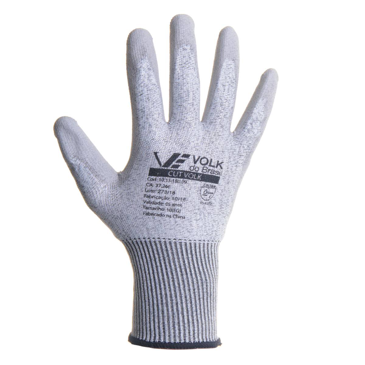 Luva de Segurança Polietileno Revestida PU Palma e Dedos Cut EG Volk