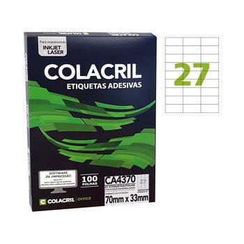 Etiqueta Adesiva Colacril CA4370 70mmx33mm PCT 100fls