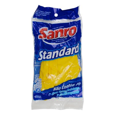 Luva de Segurança Látex Standard Amarela P Sanro