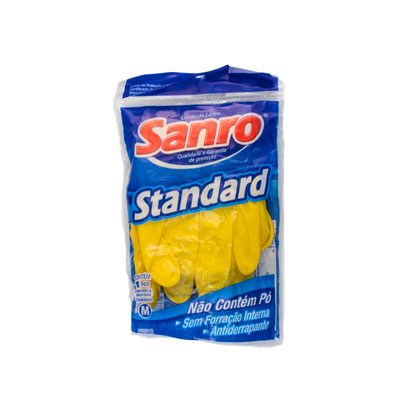 Luva de Segurança Látex Standard Amarela M Sanro