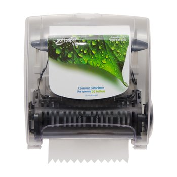 Dispenser Para Papel Toalha Bobina Auto Corte Compacto Transparente Softpaper