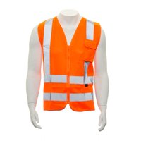 Colete Refletivo Laranja com ziper 1 bolso VIC72140 Tamanho G Vicsa