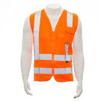 Colete Refletivo Laranja com ziper 1 bolso VIC72140 Tamanho M | Vicsa