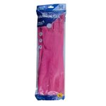 Luva Látex Volk Ranhurada Punho Longo Rosa M