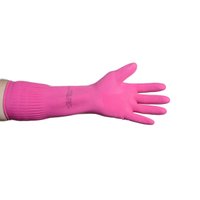 Luva de Segurança Látex Ranhurada Punho Longo Rosa G Volk
