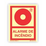 Placa Fotoluminescente E2 Alarme de Incêndio 10x15