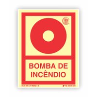 Placa Fotoluminescente E3 Bomba de Incêndio 10x15