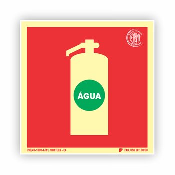 Placa Sinalização Fotoluminescente E5A Extintor Água