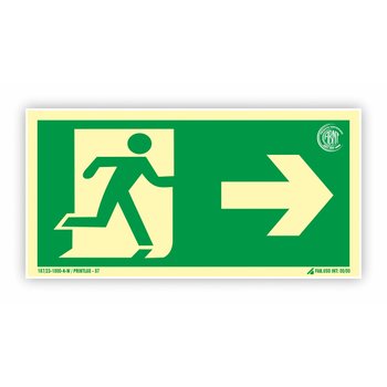 Placa Sinalização Fotoluminescente S1 Saída Direita