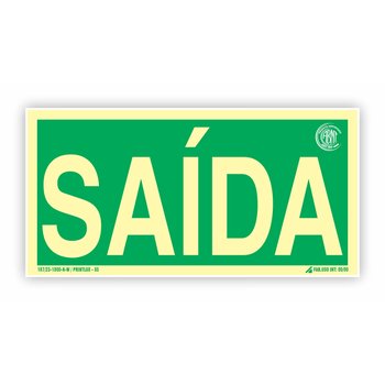 Placa Sinalização Fotoluminescente S12 Saída