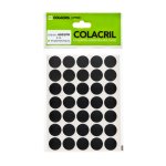 Etiqueta Adesiva Redonda 19 mm Preta 6 folhas | Colacril 6001PR