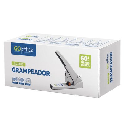 Grampeador GO5886 Soft Touch 100 Folhas Go Office Branco
