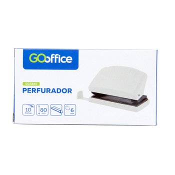 Perfurador de Papel GO5865 Branco 10 Folhas Go Office