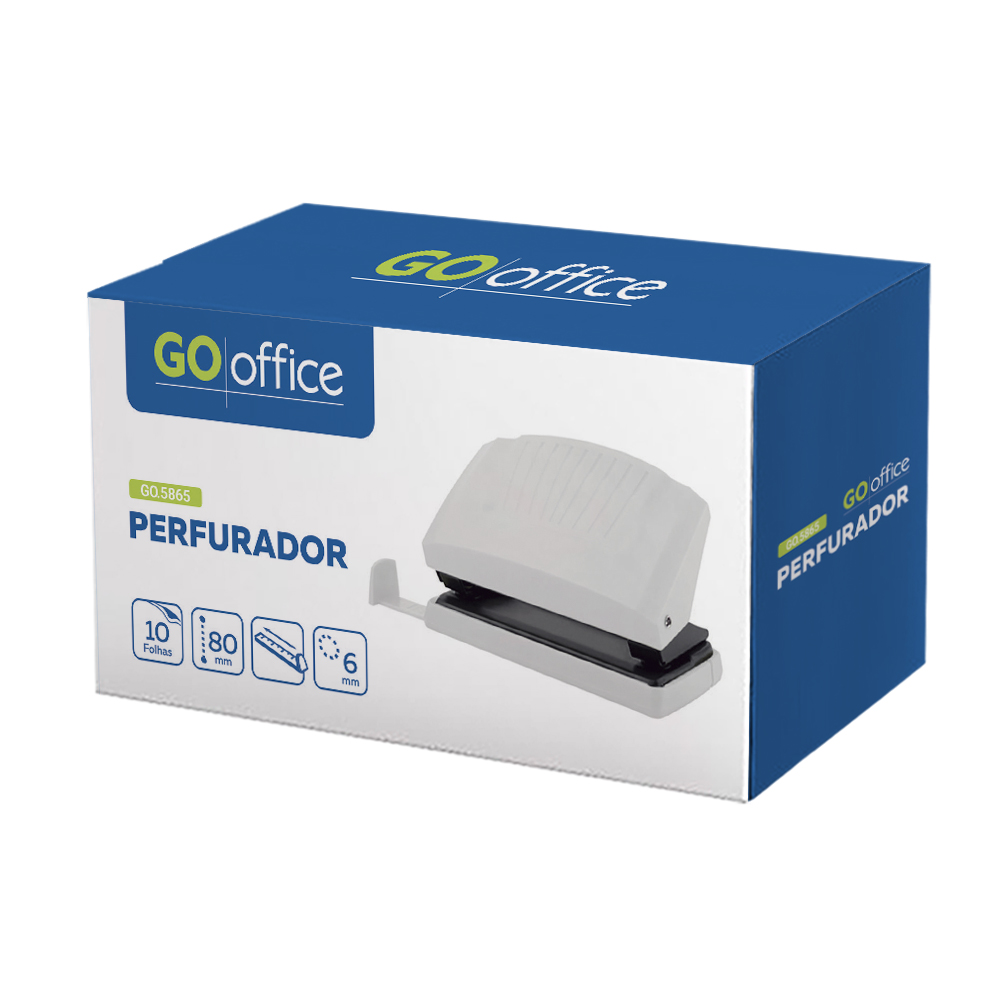 Perfurador de Papel GO5865 Branco 10 Folhas | Go Office
