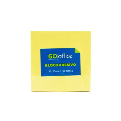 Bloco Adesivo Amarelo 75 mm x 75 mm 100 folhas | Go Office