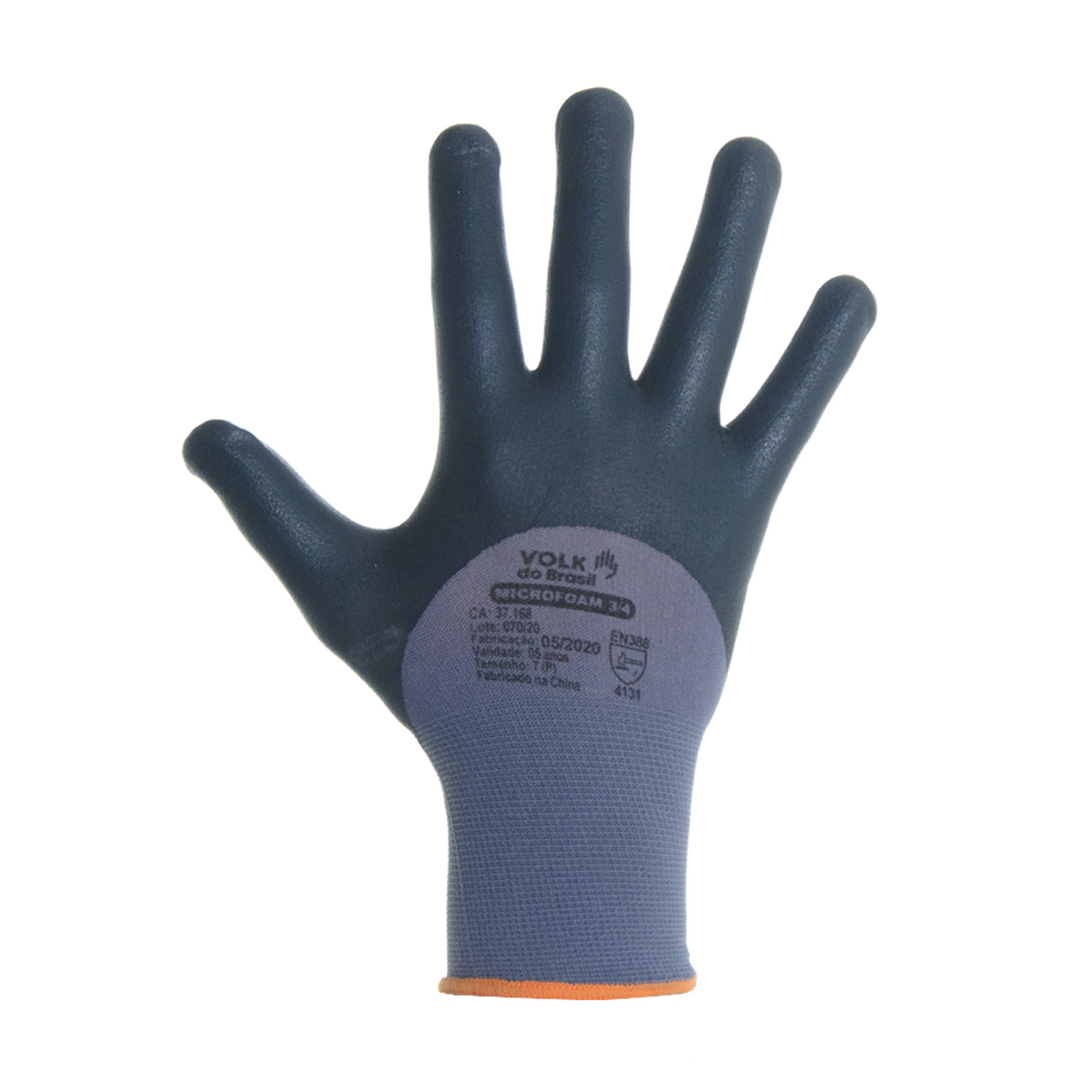 Luva de Segurança Têxtil Banho Nitrílico e PU Microfoam P Volk