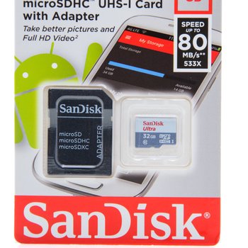 Cartão de Memória Micro SD c/ Adaptador 32Gb Classe 10 - Sandisk