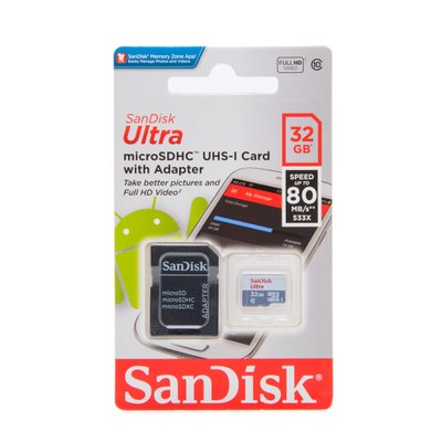 Cartão de Memória Micro SD c/ Adaptador 32Gb Classe 10 - Sandisk